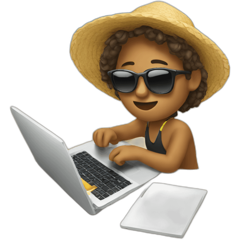 digital-nomad-working-at-beach emoji