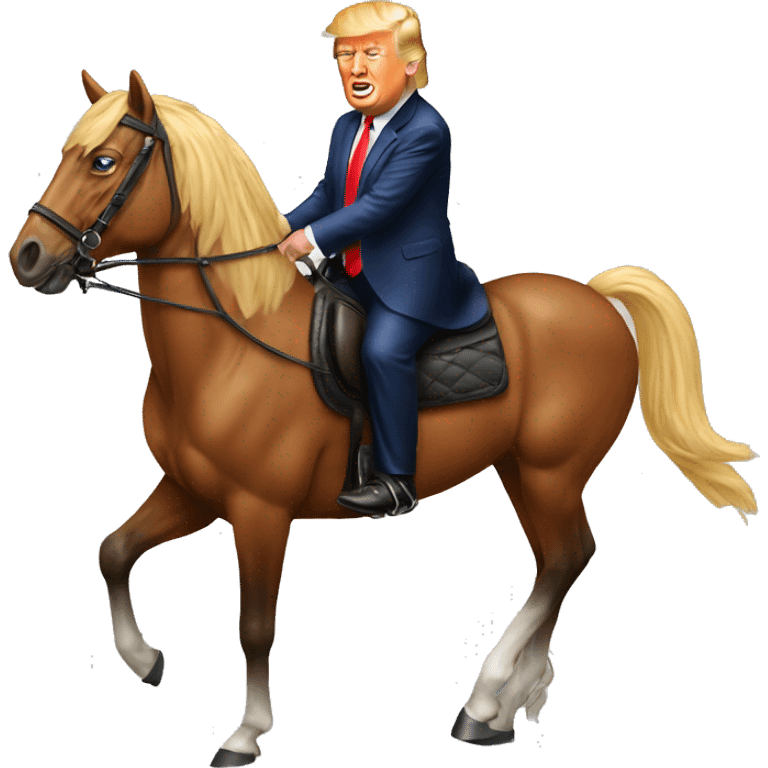 Donal trump riding a horse  emoji