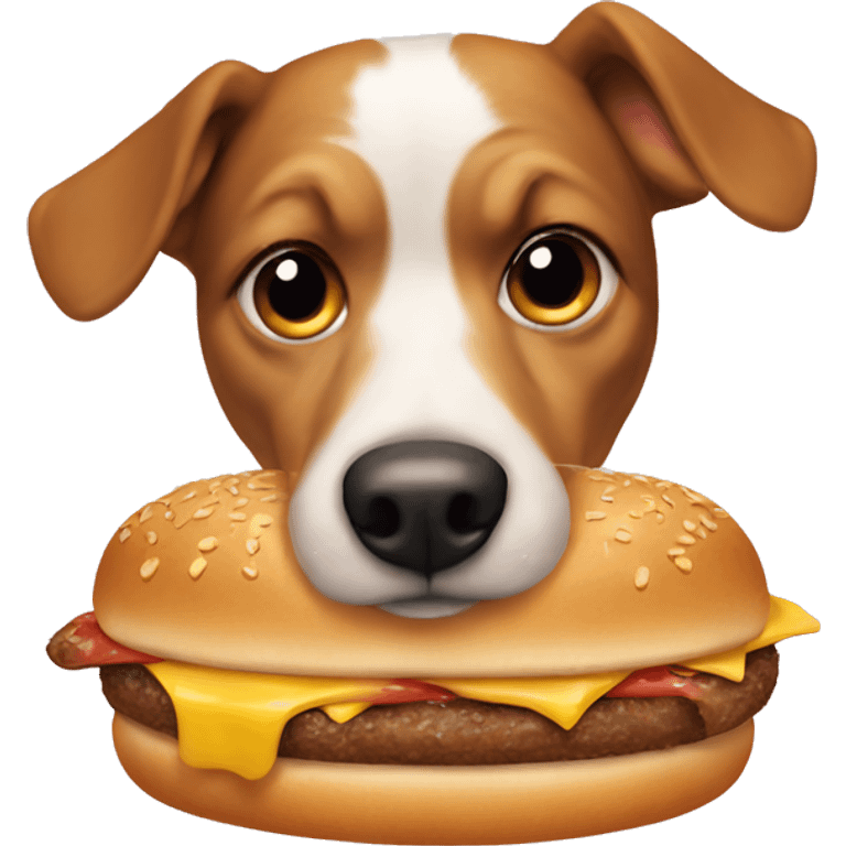 dog eating burge emoji