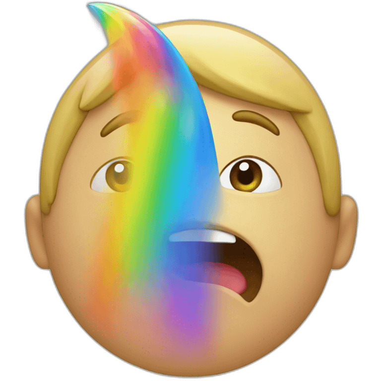 person spitting rainbow emoji