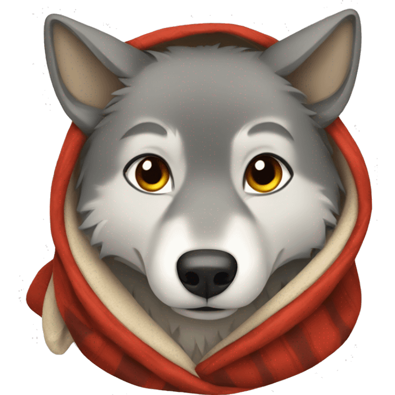 Wolf in blanket emoji