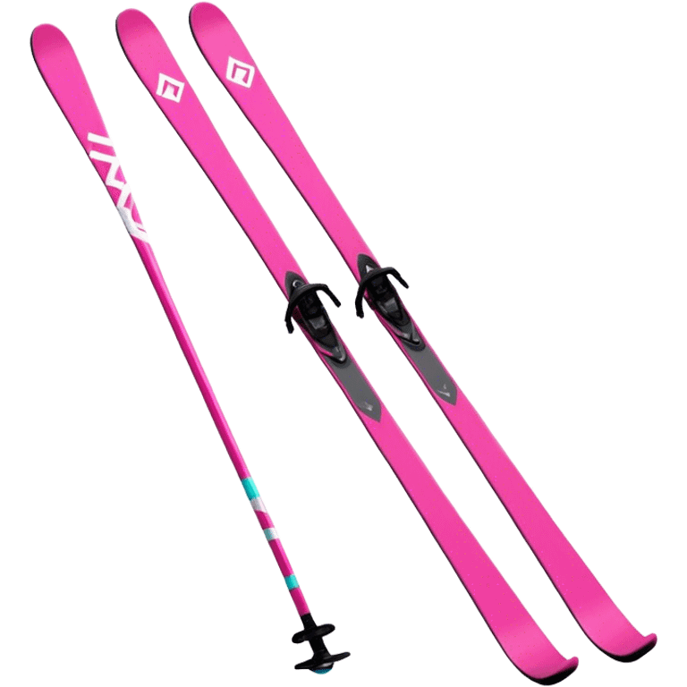 Pink skis from the brand Fischer emoji