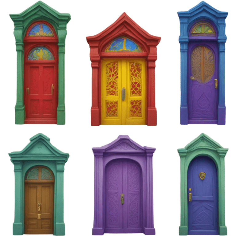 Coloursful doors emoji