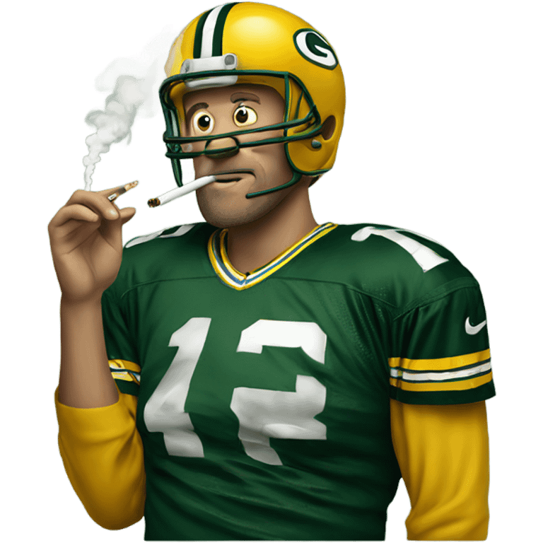 Packers fan smoking cigarette emoji