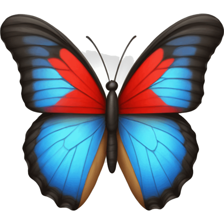 Blue and red butterfly emoji