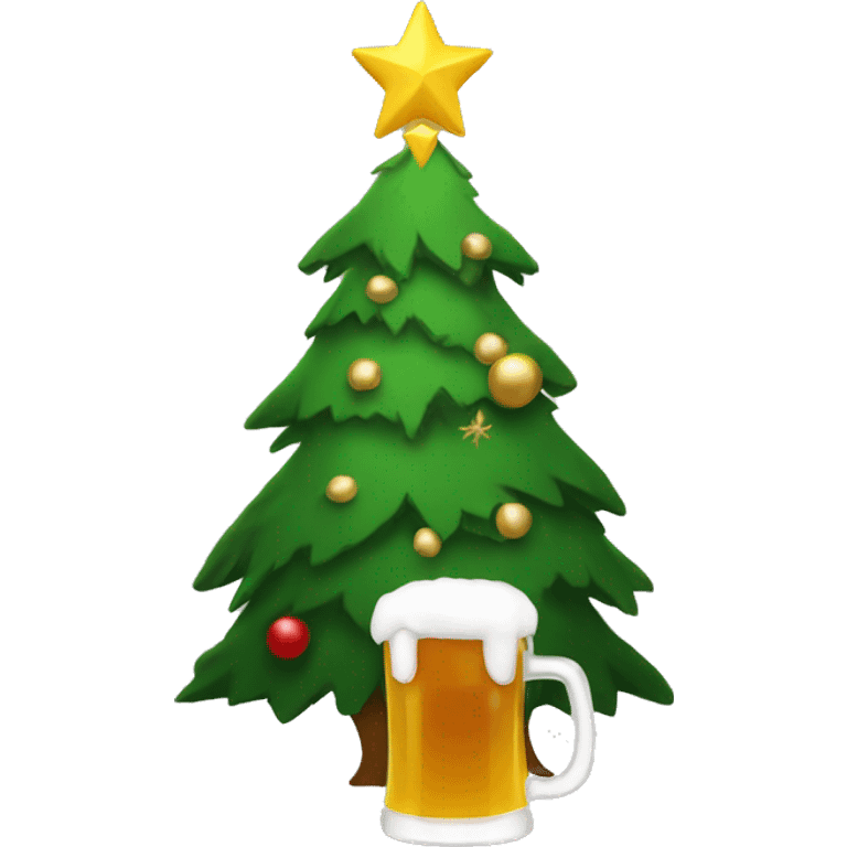 Christmas tree drinking beer emoji