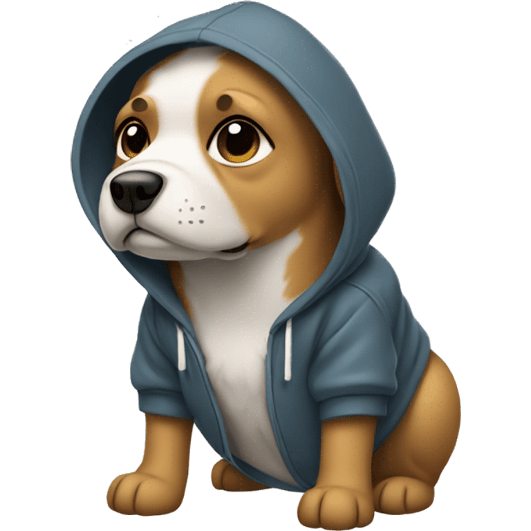 Dog wearing a hoodie emoji