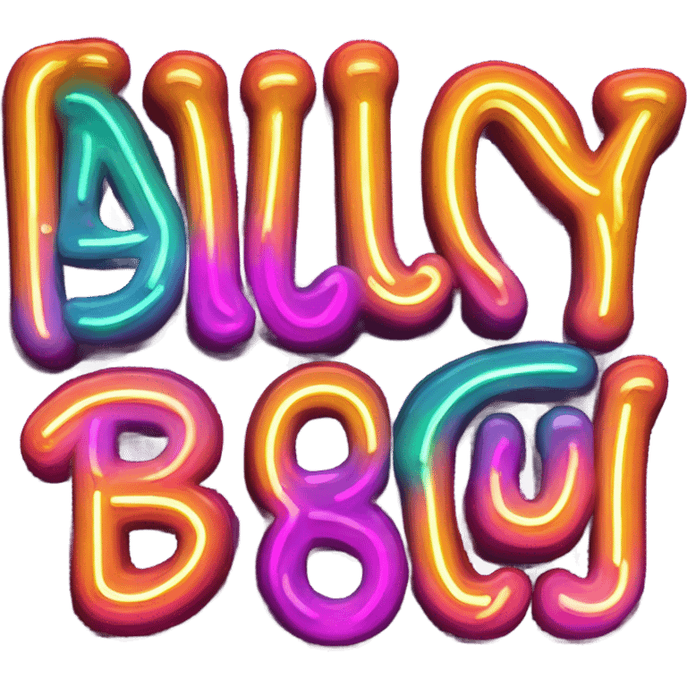 Juicy booty neon sign style emoji