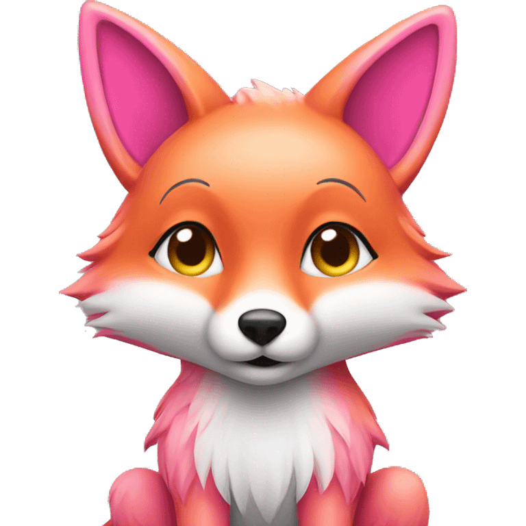 Pink fox sitting down emoji