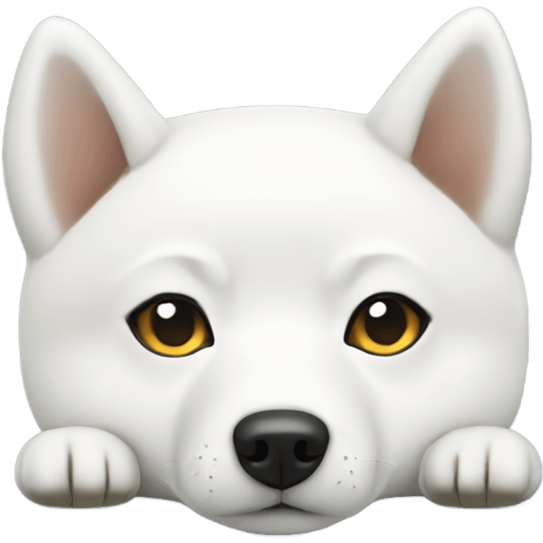 White Shiba Inu laying down emoji