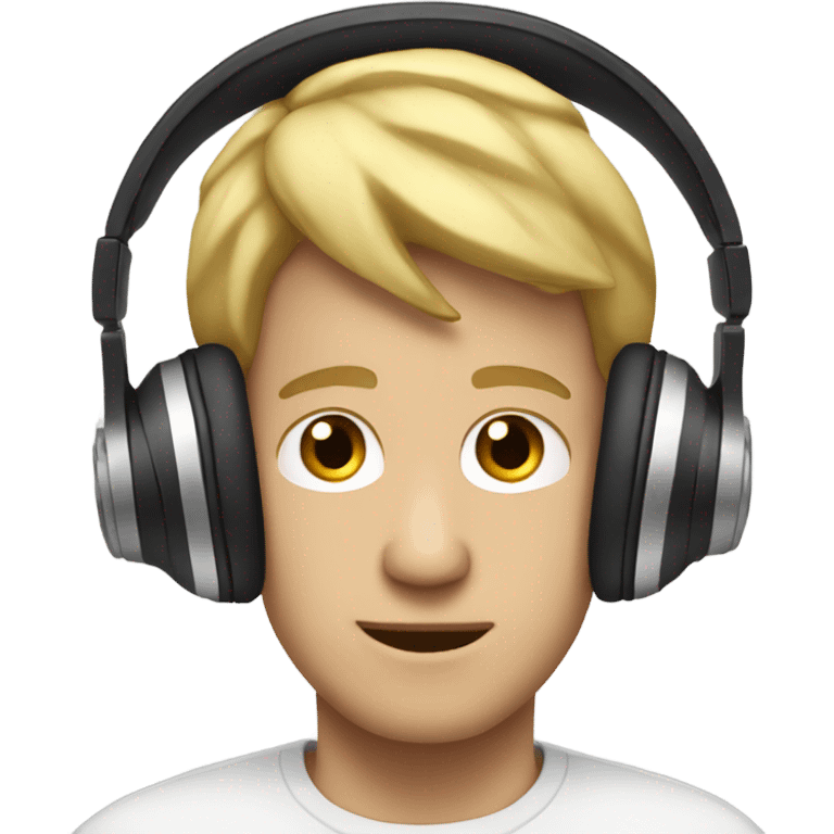 White guy listening to the beats headphones  emoji