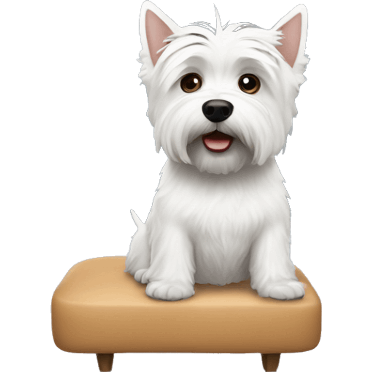 west highland terrier watching tv emoji