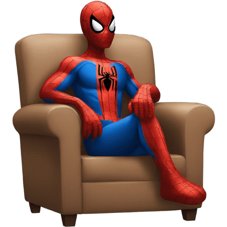 spiderman relaxing in chair emoji