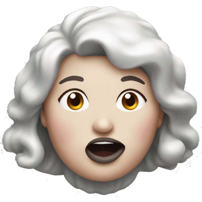 A fat lady sticking her tongue out at me  emoji