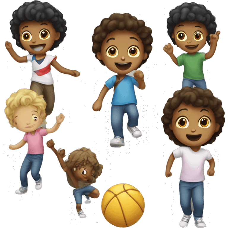 Children playing emoji