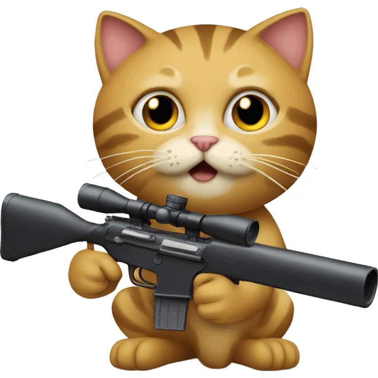 Cat with a sniper  emoji