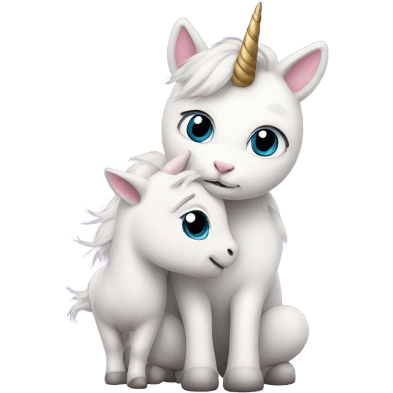 Unicorn holding a cat emoji