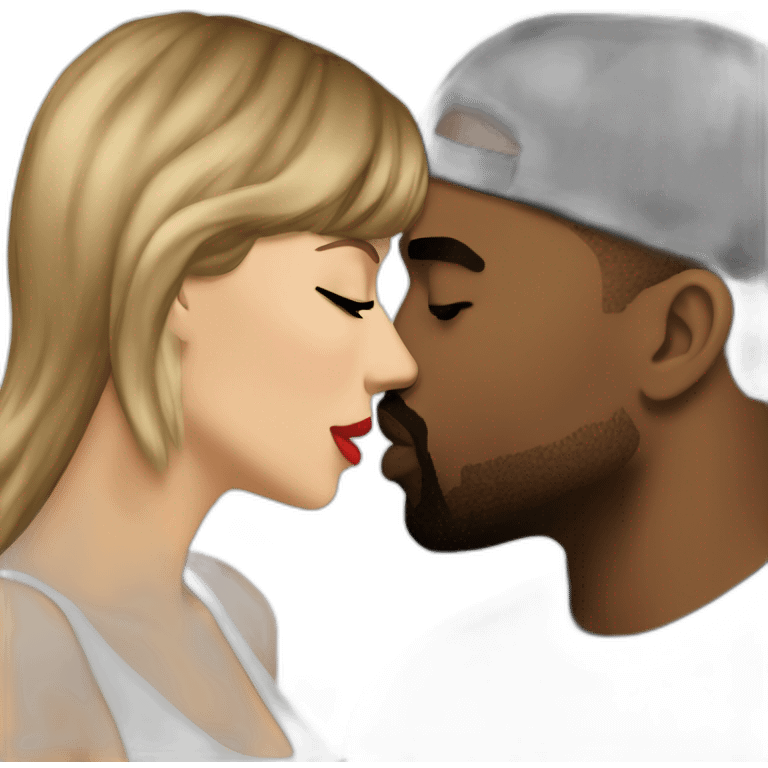 kanye and taylor swift kissing emoji