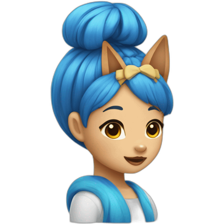 Shiba inu with blue hair girl emoji