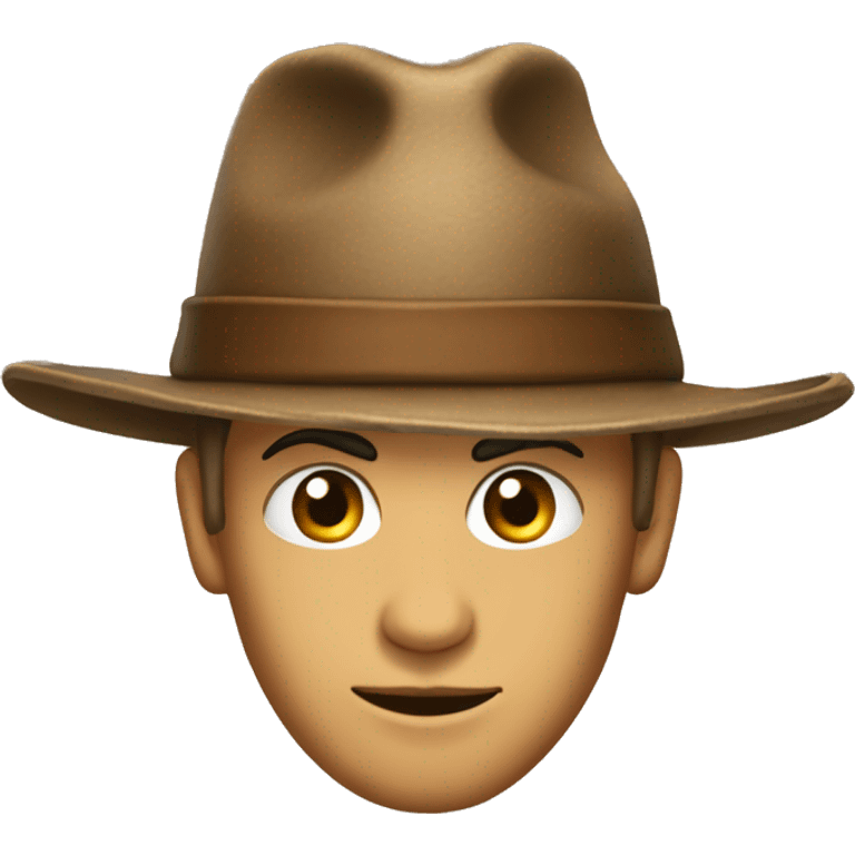 Braunes gelocktes hat  emoji