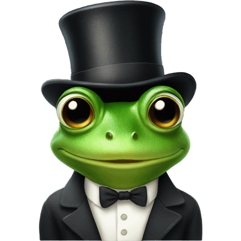 frog wearing a top hat  emoji