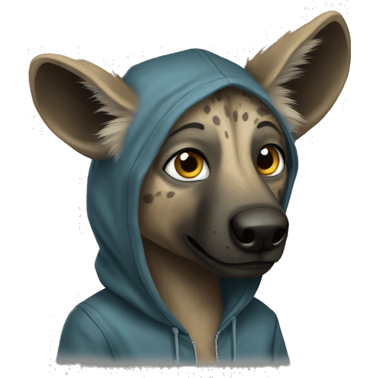 Hyena with a hoodie  emoji