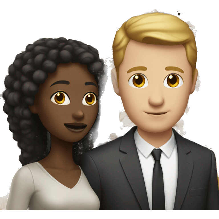 a black woman next to a white man emoji