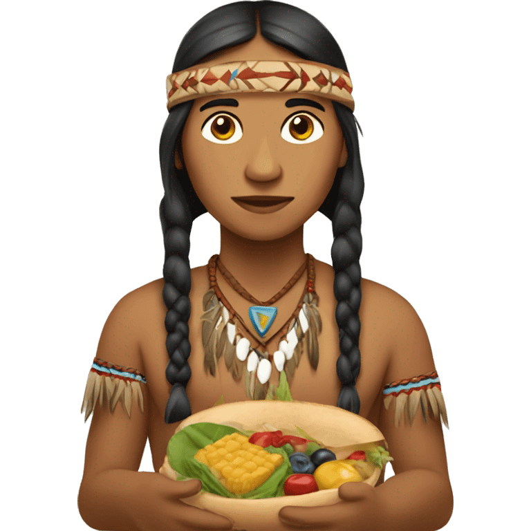 native american with food emoji