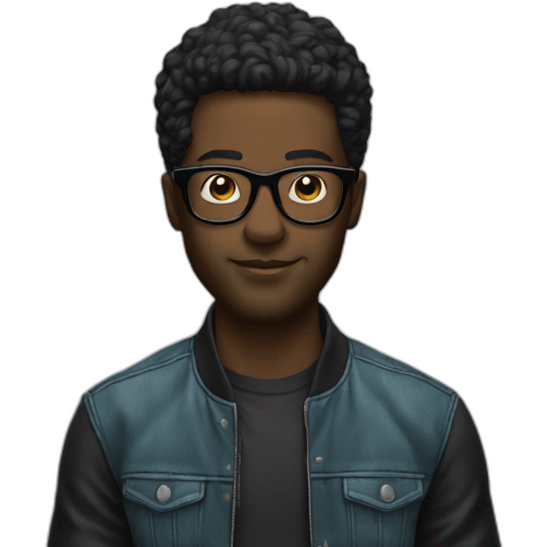 Black dj in glasses emoji