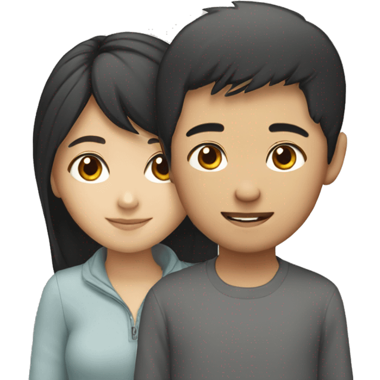 Asian girl with Asian boy  emoji