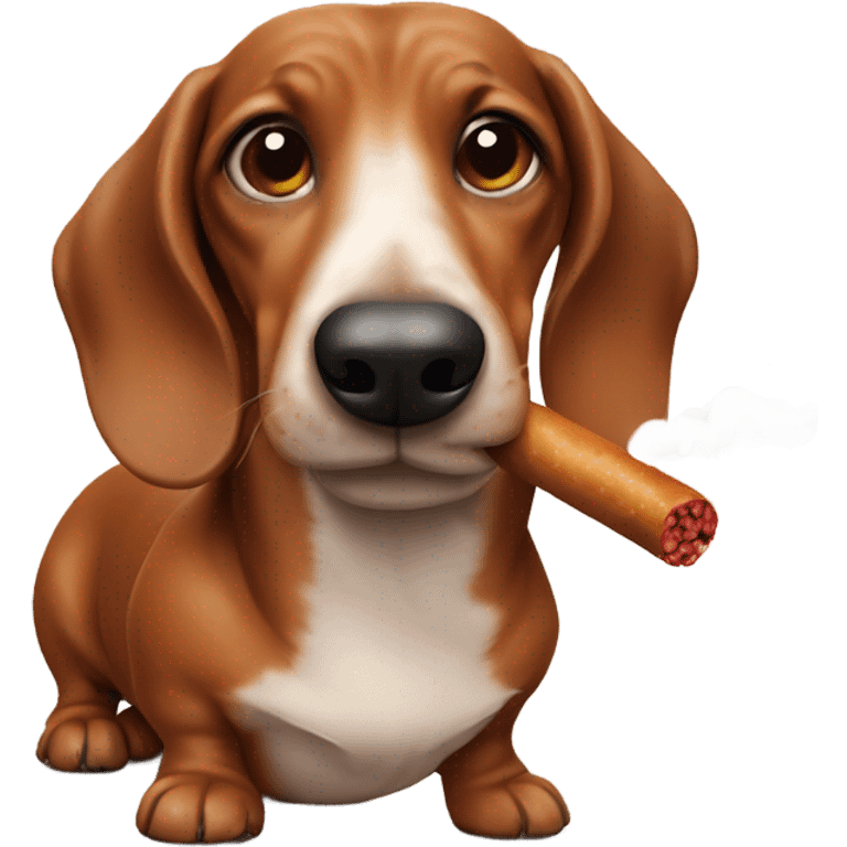 Sausage dog smoking  emoji