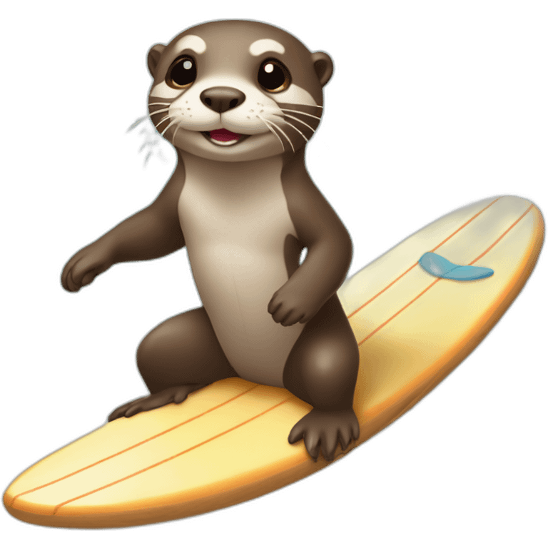 cute otter deguised as a surfer emoji