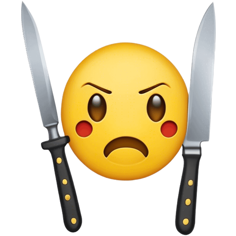 yellow emoji holding knife scary emoji