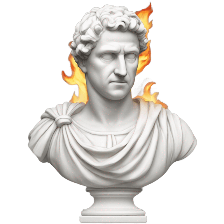 white roman bust on fire emoji