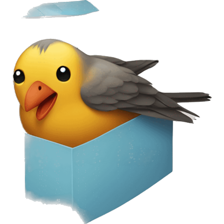 Bird in a shoebox emoji