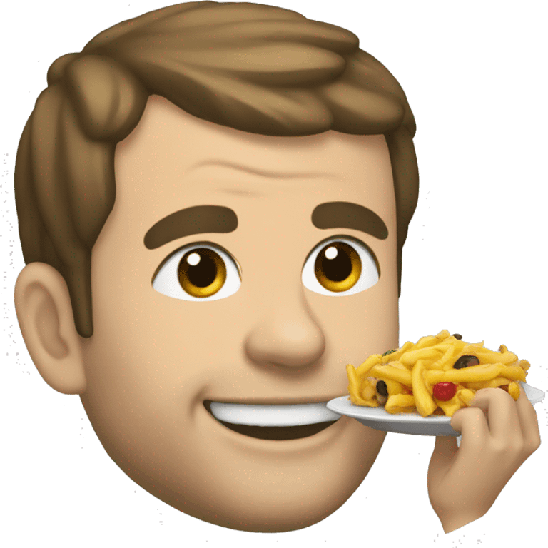 Macron qui mange des pattes  emoji