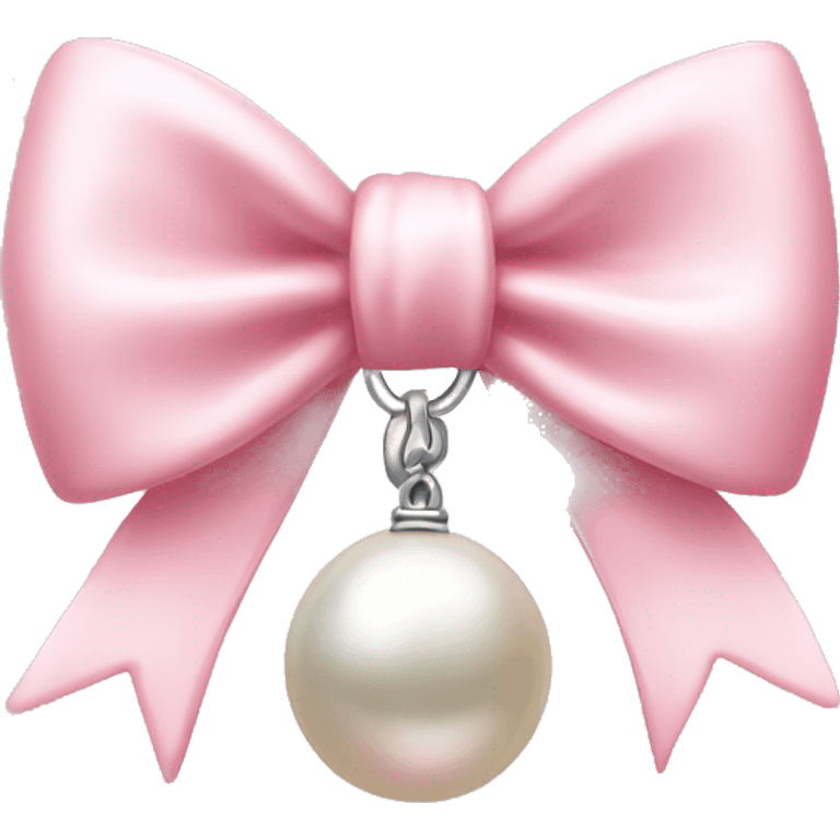 light pink bow with a pearl charm emoji