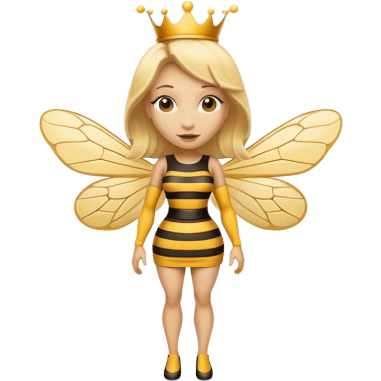 Full Body medium size Queen bee woman with  blonde hair and big nose emoji