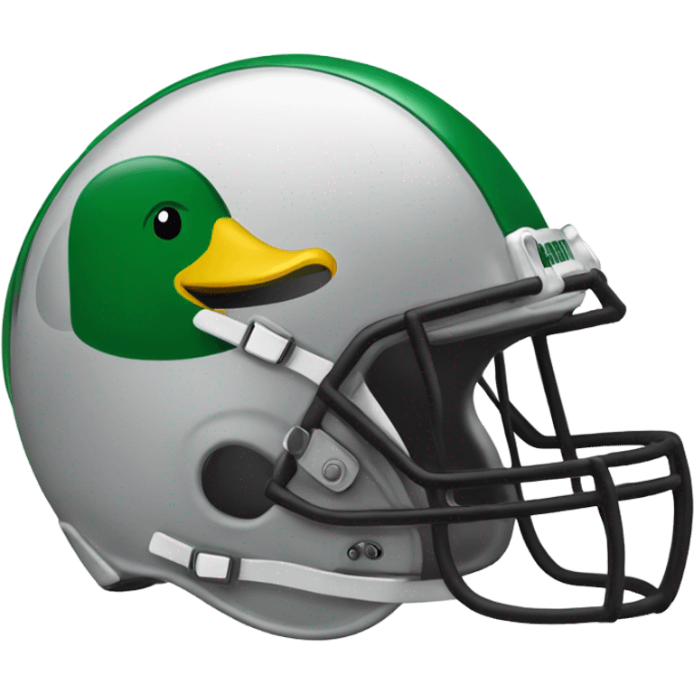 university of oregon duck wearing an ohio state university football helmet emoji