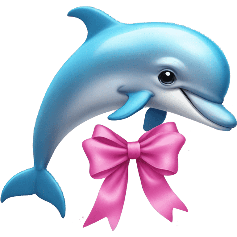 Dolphin with pink bow emoji