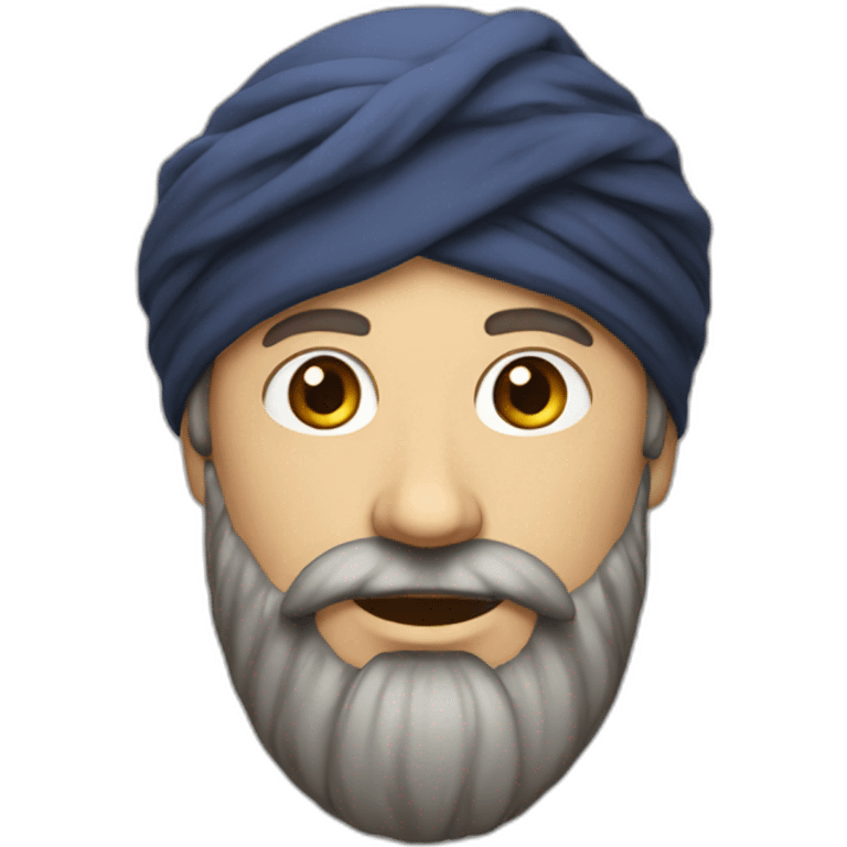 white man wearing big turban dark brown beard emoji