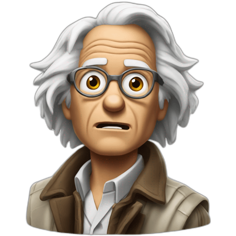 Doc brown from back to the future looking surprised emoji