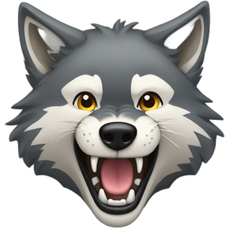 female wolf growling emoji