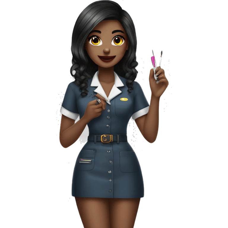 nail artist girl ink uniform  emoji