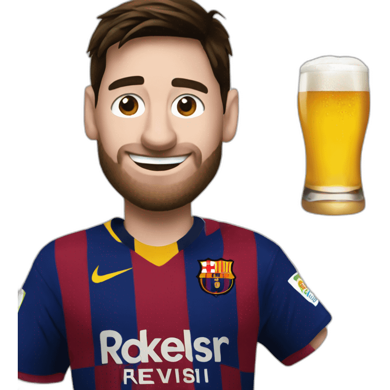 Messi with beer emoji