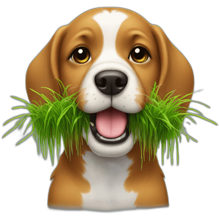 dog with grass in mouth emoji