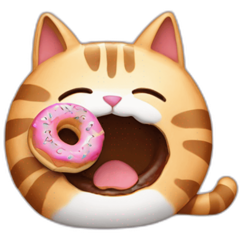 cat eating donut emoji