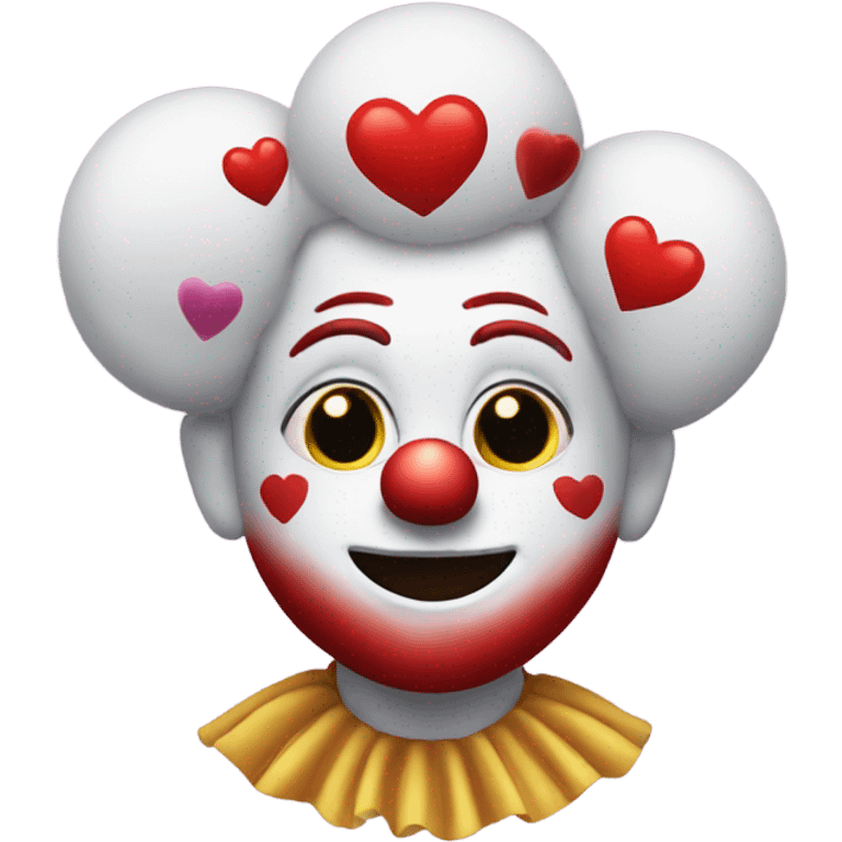 Clown emoji with hearts  emoji