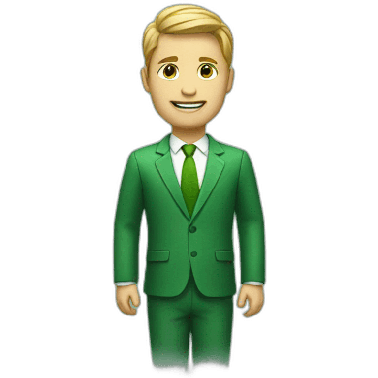 businessman in green emoji