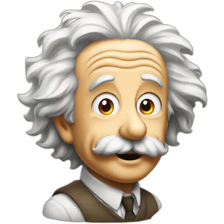 Einstein leaning on wall and looking upwards emoji